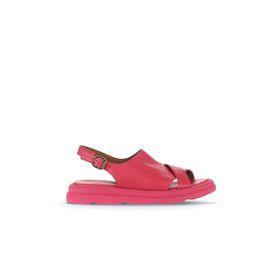 Bueno Shoes 01WA2605 Fuşya Deri Kadın Dolgu Topuklu Sandalet
