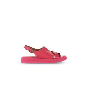 Bueno Shoes 01WA2605 Fuşya Deri Kadın Dolgu Topuklu Sandalet