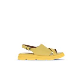 Bueno Shoes 01WA2605 Sarı Deri Dolgu Topuklu Kadın Sandalet