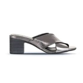 Bueno Shoes 01WA2809 Kurşun Deri Kadın Topuklu Terlik
