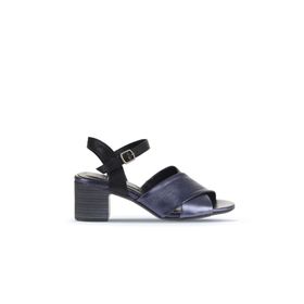 Bueno Shoes 01WA2810 Lacivert Parlak Deri Kadın Topuklu Sandalet