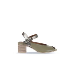 Bueno Shoes 01WA2811 Haki Multi Deri Kadın Topuklu Sandalet