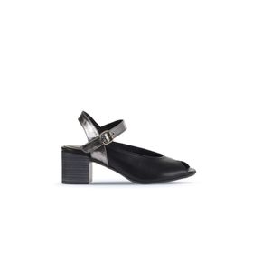Bueno Shoes 01WA2811 Siyah Multi Deri Kadın Topuklu Sandalet