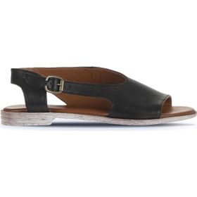 Bueno Shoes 01WA3004 Siyah Deri Kadın Düz Sandalet