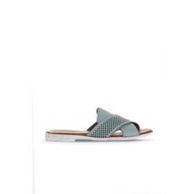 Bueno Shoes 01WA3005 Mavi Deri Kadın Düz Terlik