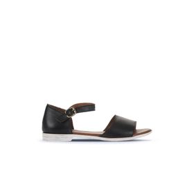 Bueno Shoes 01WA3006 Siyah Deri Kadın Düz Sandalet
