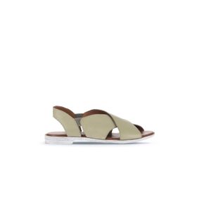 Bueno Shoes 01WA3009 Haki Deri Kadın Düz Sandalet