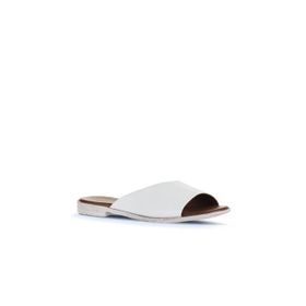 Bueno Shoes 01WA3010 Beyaz Deri Düz Kadın Terlik