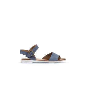 Bueno Shoes 01WA3011 Mavi Koyu Alf Süet Kadın Düz Sandalet