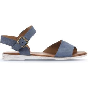 Bueno Shoes 01WA3011 Mavi Koyu Alf Süet Kadın Düz Sandalet