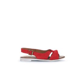 Bueno Shoes 01WA3018 Kırmızı Alf Süet Kadın Düz Sandalet