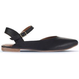 Bueno Shoes 01WA3310 Siyah Deri Kadın Düz Sandalet