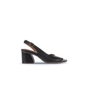 Bueno Shoes 01WA3501 Siyah Deri Kadın Topuklu Sandalet