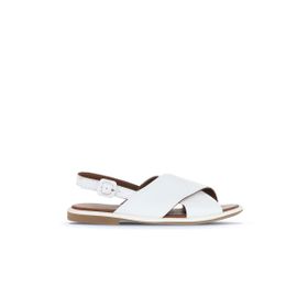 Bueno Shoes 01WA3600 Beyaz Deri Kadın Düz Sandalet