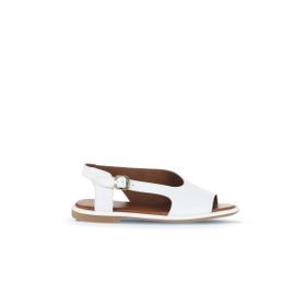 Bueno Shoes 01WA3601 Beyaz Deri Kadın Düz Sandalet