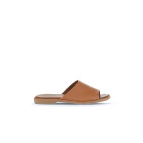 Bueno Shoes 01WA3602 Taba Koyu Deri Kadın Düz Terlik