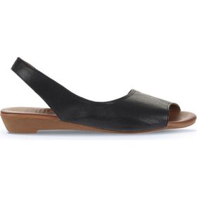 Bueno Shoes 01WA4400 Siyah Deri Kadın Düz Sandalet