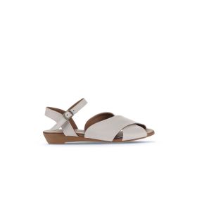 Bueno Shoes 01WA4403 Gri Deri Kadın Düz Sandalet