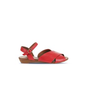 Bueno Shoes 01WA4403 Kırmızı Deri Kadın Düz Sandalet
