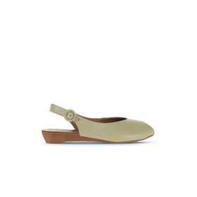 Bueno Shoes 01WA4406 Haki Deri Kadın Düz Sandalet