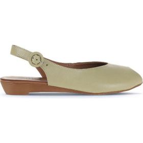 Bueno Shoes 01WA4406 Haki Deri Kadın Düz Sandalet