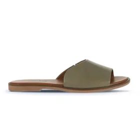 Bueno Shoes 01WA5701 Yeşil Deri Kadın Düz Terlik