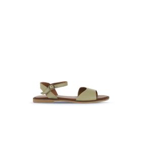 Bueno Shoes 01WA5704 Haki Deri Kadın Düz Sandalet