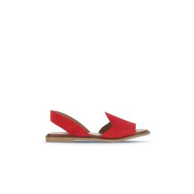 Bueno Shoes 01WA5711 Kırmızı Alf Süet Kadın Düz Sandalet