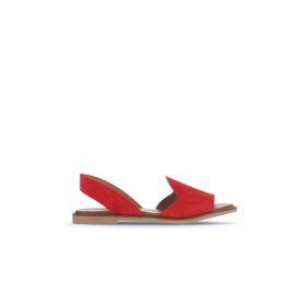 Bueno Shoes 01WA5711 Kırmızı Alf Süet Kadın Düz Sandalet