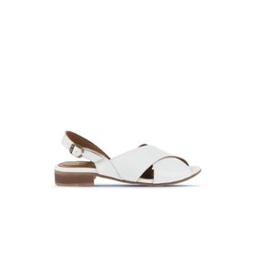Bueno Shoes 01WA6402 Beyaz Deri Kadın Topuklu Sandalet