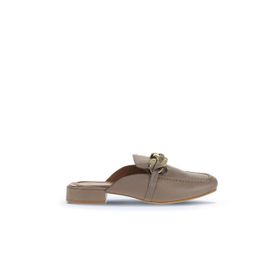 Bueno Shoes 01WA6500 Gri Deri Kadın Topuklu Terlik