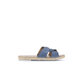 Bueno Shoes 01WA7200 Mavi Koyu Alf Süet Kadın Düz Terlik