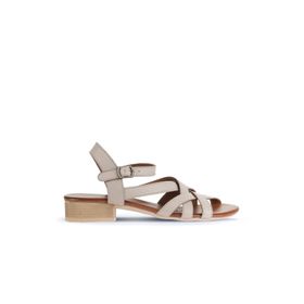 Bueno Shoes 01WA7300 Gri Deri Kadın Sandalet