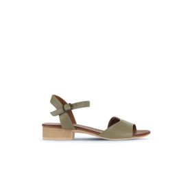 Bueno Shoes 01WA7308 Yeşil Deri Kadın Sandalet