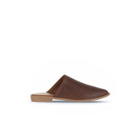 Bueno Shoes 01WA9200 Kahverengi Deri Düz Kadın Terlik