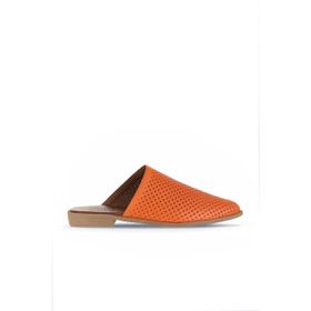 Bueno Shoes 01WA9200 Turuncu Deri Kadın Düz Terlik