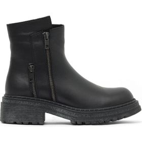 Bueno Shoes 01WD2108 Siyah Deri Kadın Düz Bot