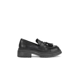 Bueno Shoes 01WD2109 Siyah Deri Kadın Klasik Ayakkabı