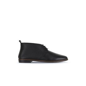 Bueno Shoes 01WD3500 Siyah Deri Kadın Düz Bot