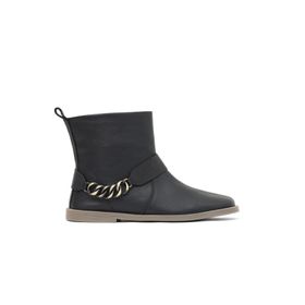 Bueno Shoes 01WD4211 Siyah Deri Kadın Düz Bot