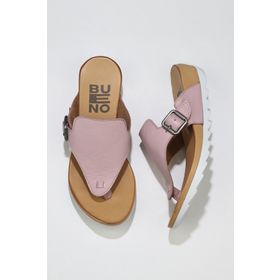 Bueno Shoes 01WE0604 Pembe Deri Kadın Parmak Arası Terlik