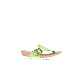 Bueno Shoes 01we0604 Yeşil Deri Kadın Düz Sandalet