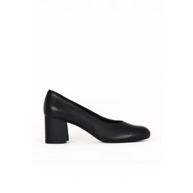 Bueno Shoes 01WE5700 Siyah Deri Kadın Topuklu Ayakkabı