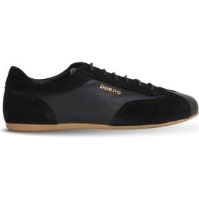 Bueno Shoes 01WE6700 Siyah Deri Süet Kadın Düz Ayakkabı