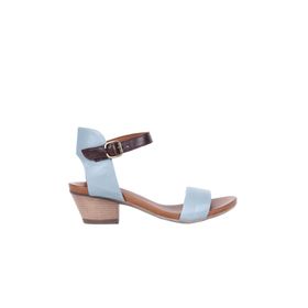 Bueno Shoes 01WJ1802 Mavi Deri Kadın Topuklu Sandalet