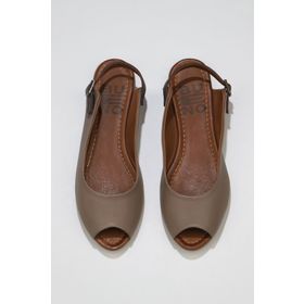 Bueno Shoes 01WJ2100 Gri Taba Deri Kadın Düz Sandalet