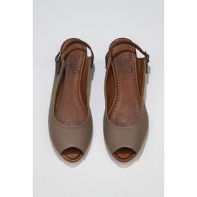 Bueno Shoes 01WJ2100 Gri Taba Deri Kadın Düz Sandalet