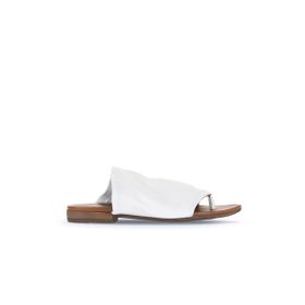 Bueno Shoes 01WJ2226 Beyaz Deri Parmak Arası Kadın Terlik