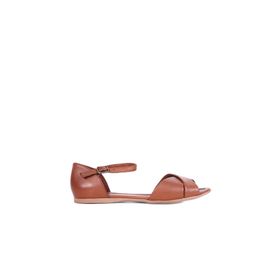 Bueno Shoes 01WL1217 Kahverengi Deri Kadın Düz Sandalet