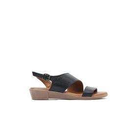 Bueno Shoes 01wl1508 Siyah Deri Düz Kadın Sandalet